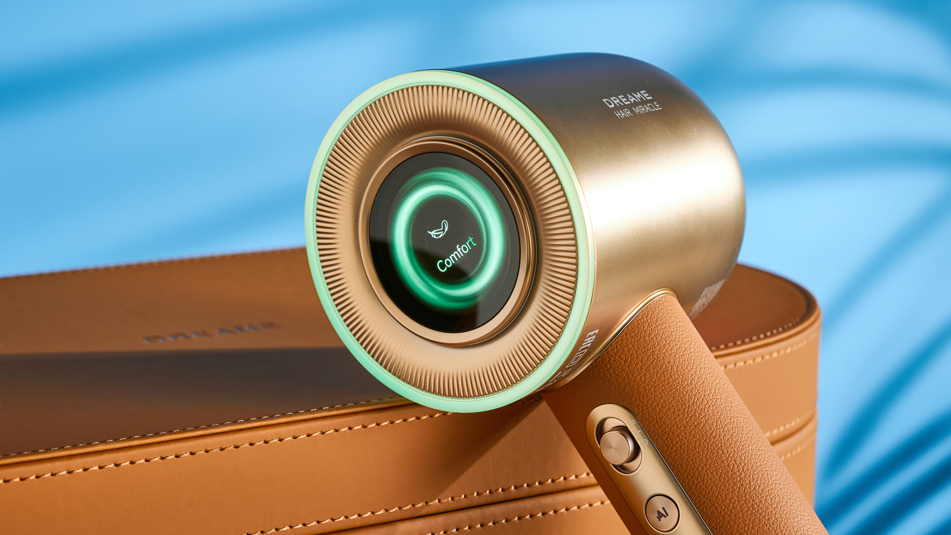 Dreame Miracle Pro and case photographed on a white background