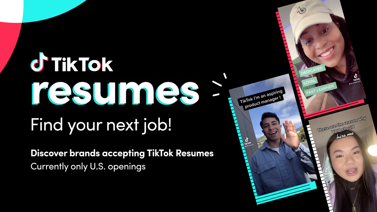 TikTok&amp;#039;s advert for its new &amp;#039;video resumes&amp;#039; service