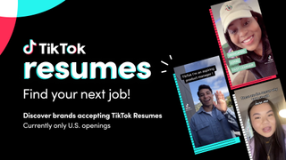 TikTok's advert for its new 'video resumes' service