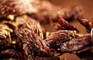 Close-up of flax yarn