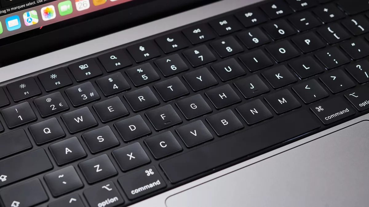 Le clavier d'un Apple MacBook Pro 14 pouces de 2021