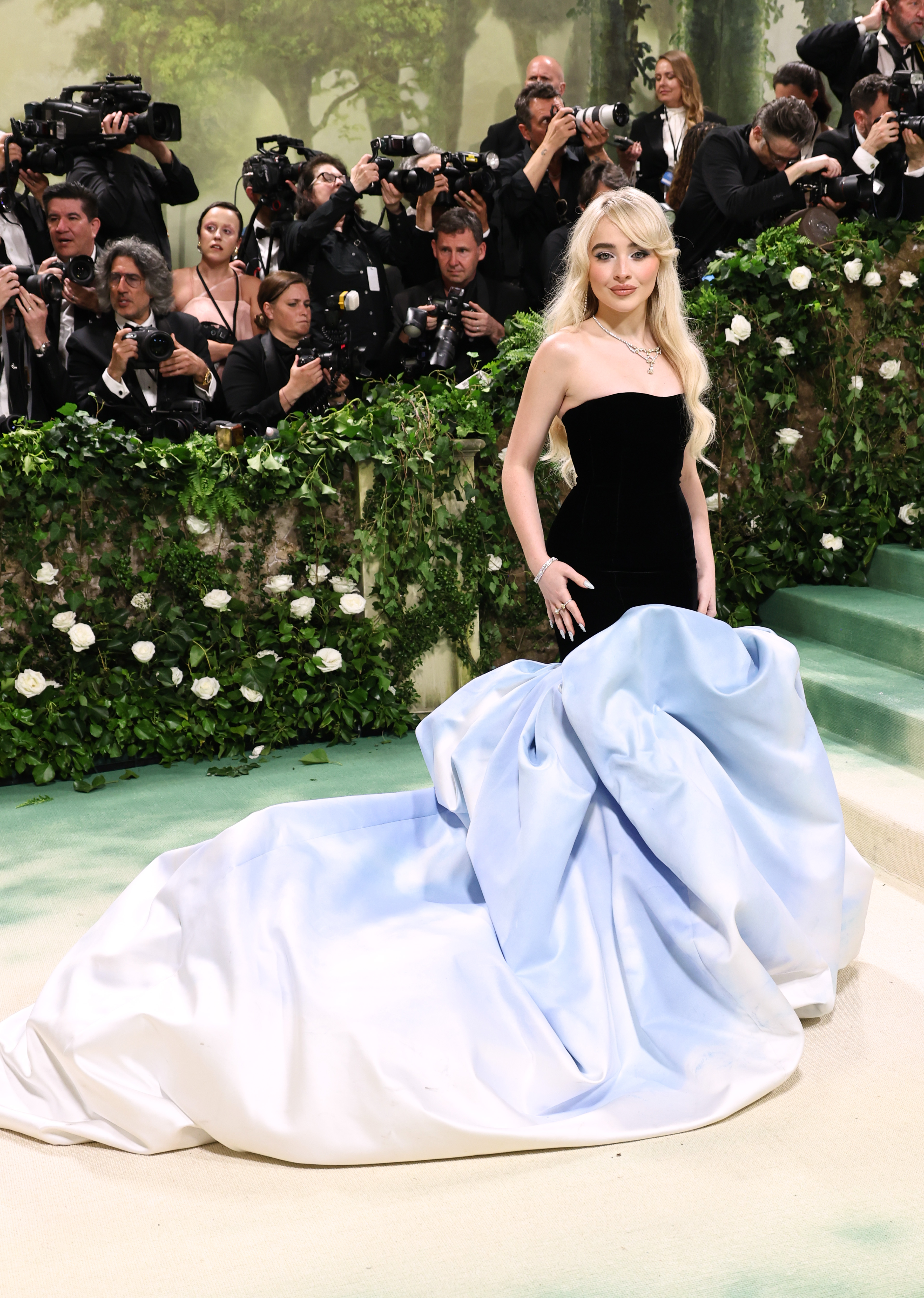 Sabrina Carpenter wore a custom Oscar de la Renta gown to the 2024 Met Gala