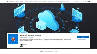 Microsoft Remote Desktop's app market webpage