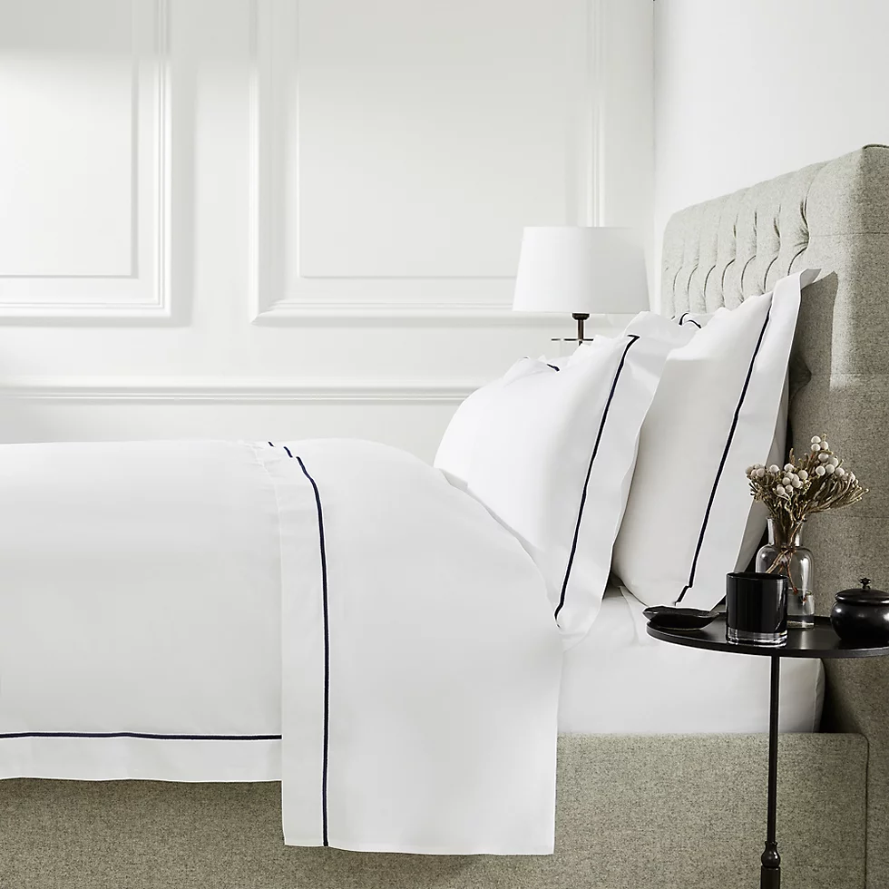 The White Company Single Row Cord Egyptian Cotton Duvet Cover