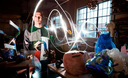 Misha Kahn in his Brooklyn studio