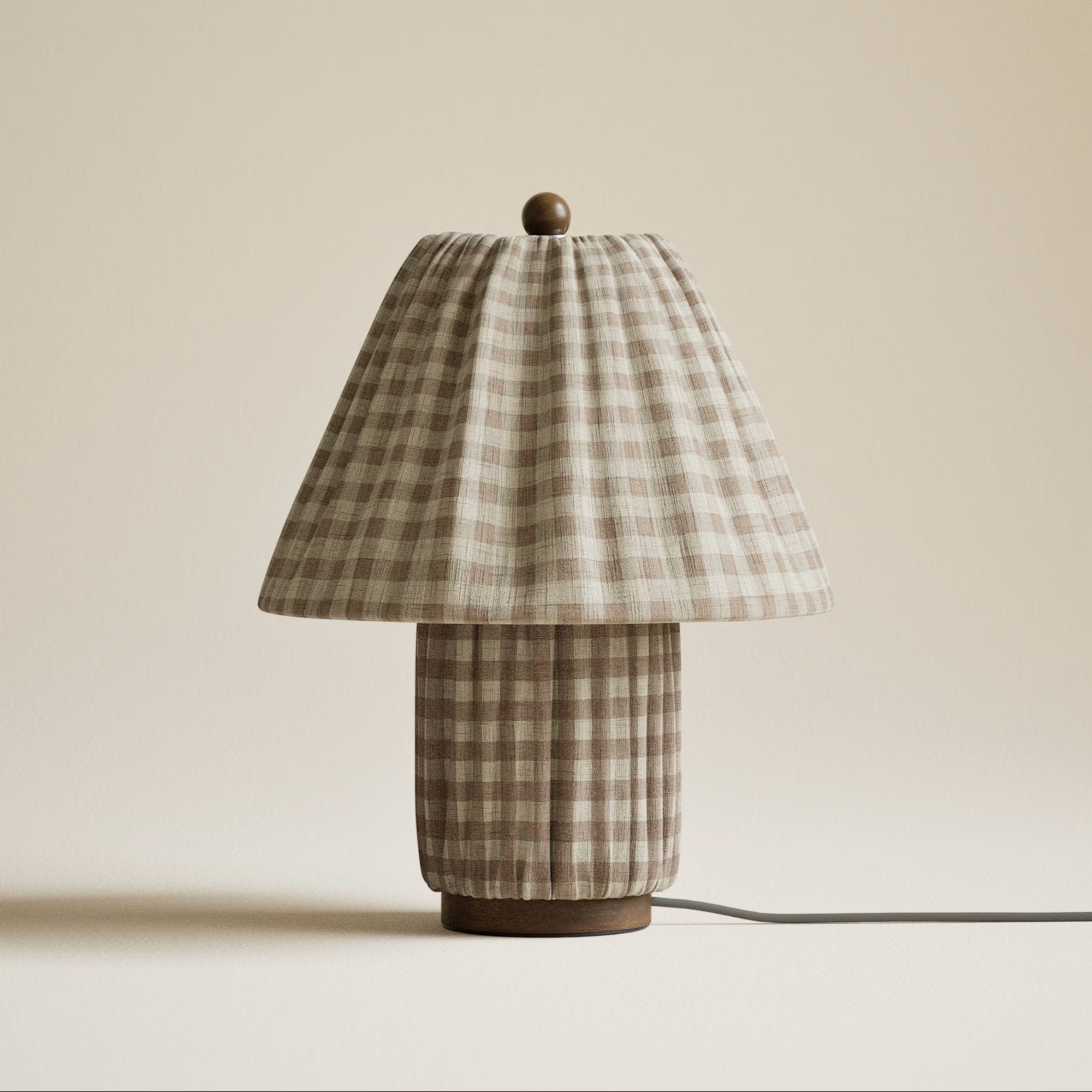 M&amp;amp;S Full Pleat Gingham Table Lamp