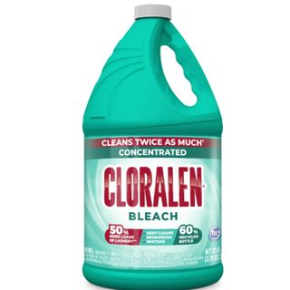 a green bottle of cloralen double concentrated bleach