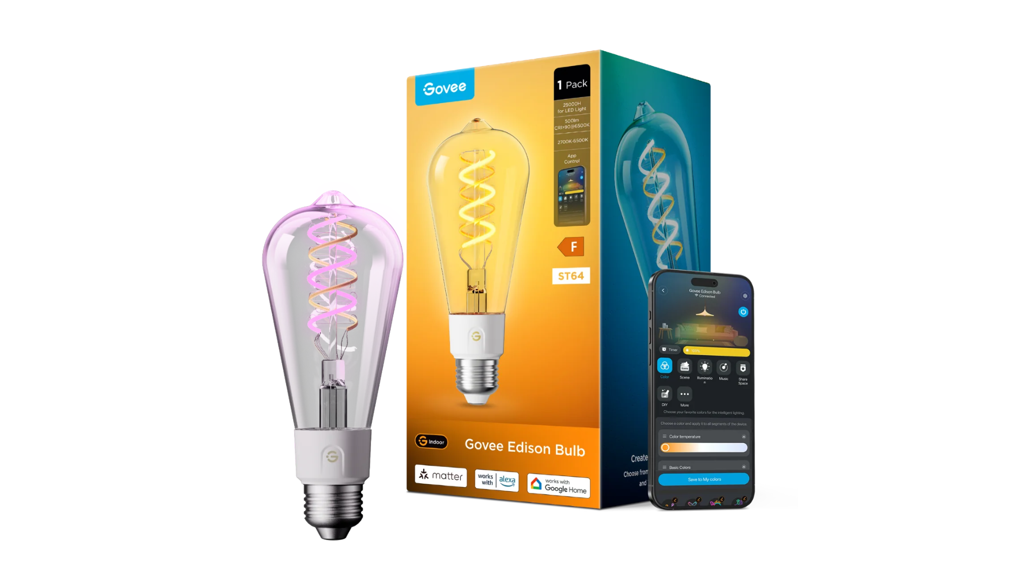 Govee E27 Smart Edison Light Bulb 500lm
