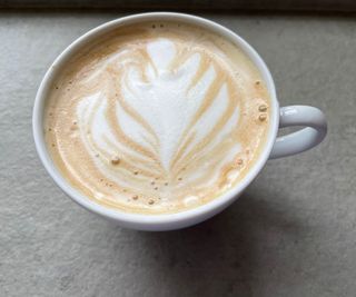 A latte made with the Instant milk frother