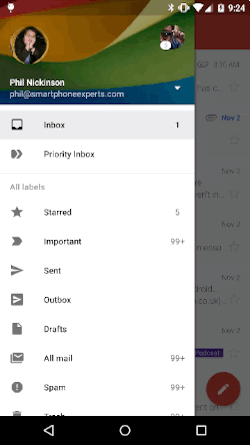 Gmail drawer