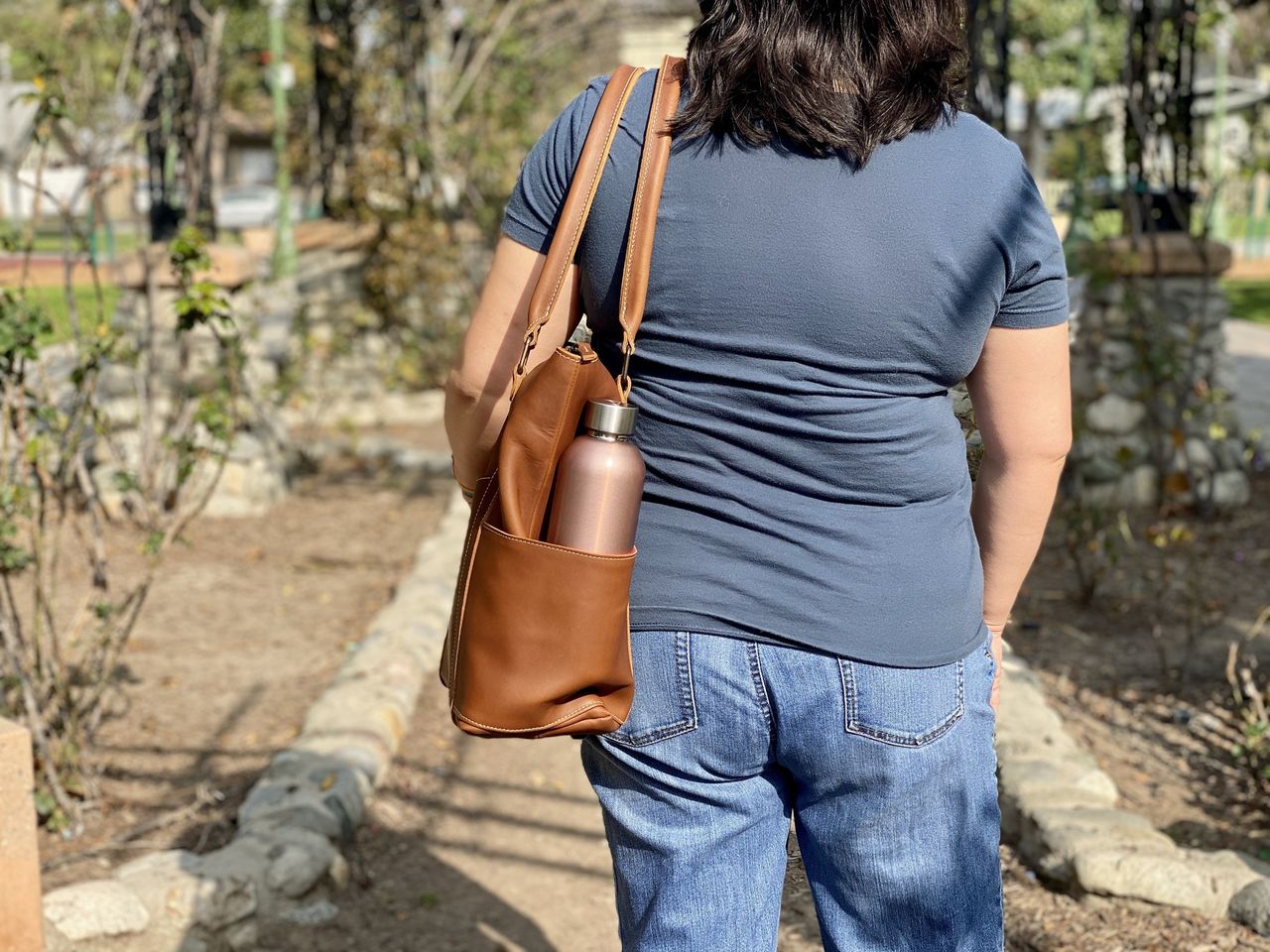 Pad Quill Leather Laptop Tote Carry Back
