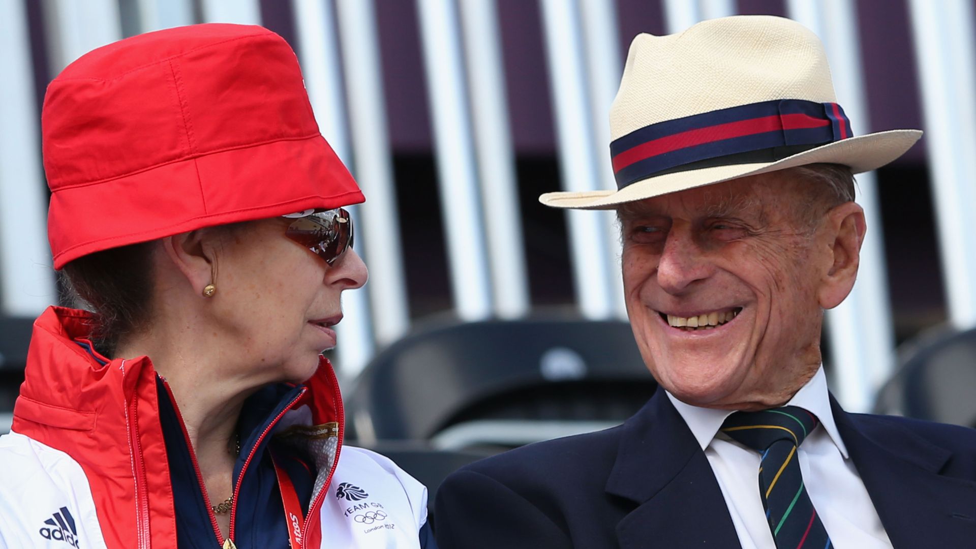 Princess Anne and Prince Philip attending an equestrian event at the 2012 London Olympics