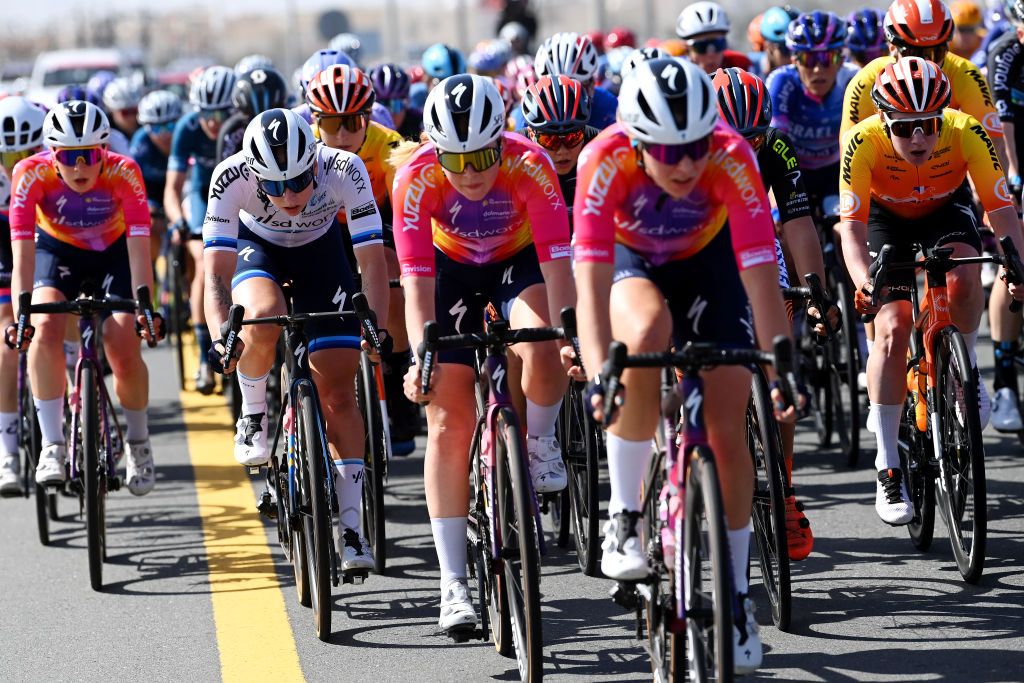DUBAI UNITED ARAB EMIRATES FEBRUARY 09 Lorena Wiebes of The Netherlands and Team SD Worx competes during the 1st UAE Tour Women 2023 Stage 1 a 109km stage from Port Rashid to Dubai Harbour UAETourWomen on February 09 2023 in Dubai United Arab Emirates Photo by Tim de WaeleGetty Images