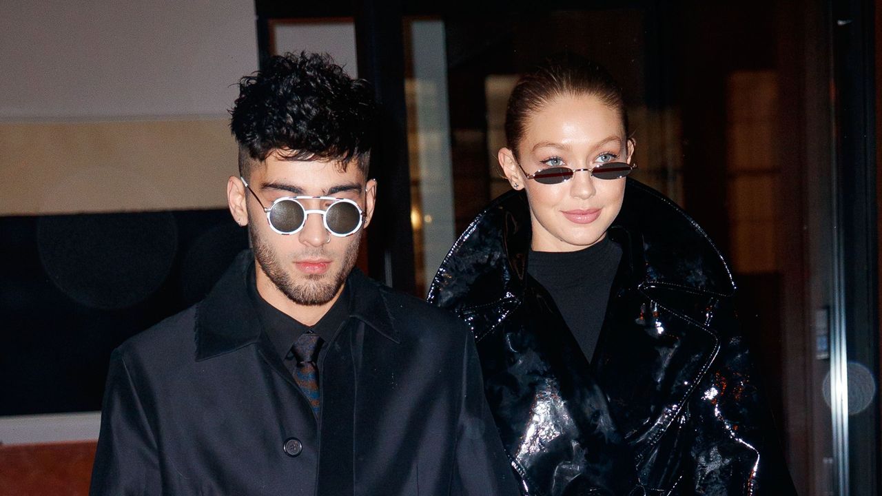 new york, ny january 12 zayn malik and gigi hadid seen on january 12, 2018 in new york city photo by gothamgc images