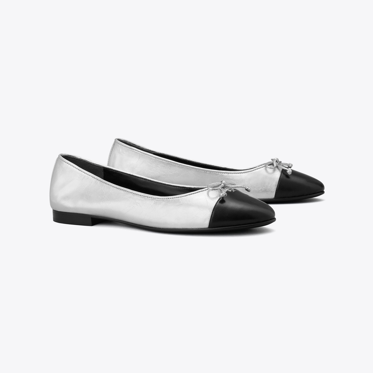 Cap-Toe Ballet in Metallic, Size 5