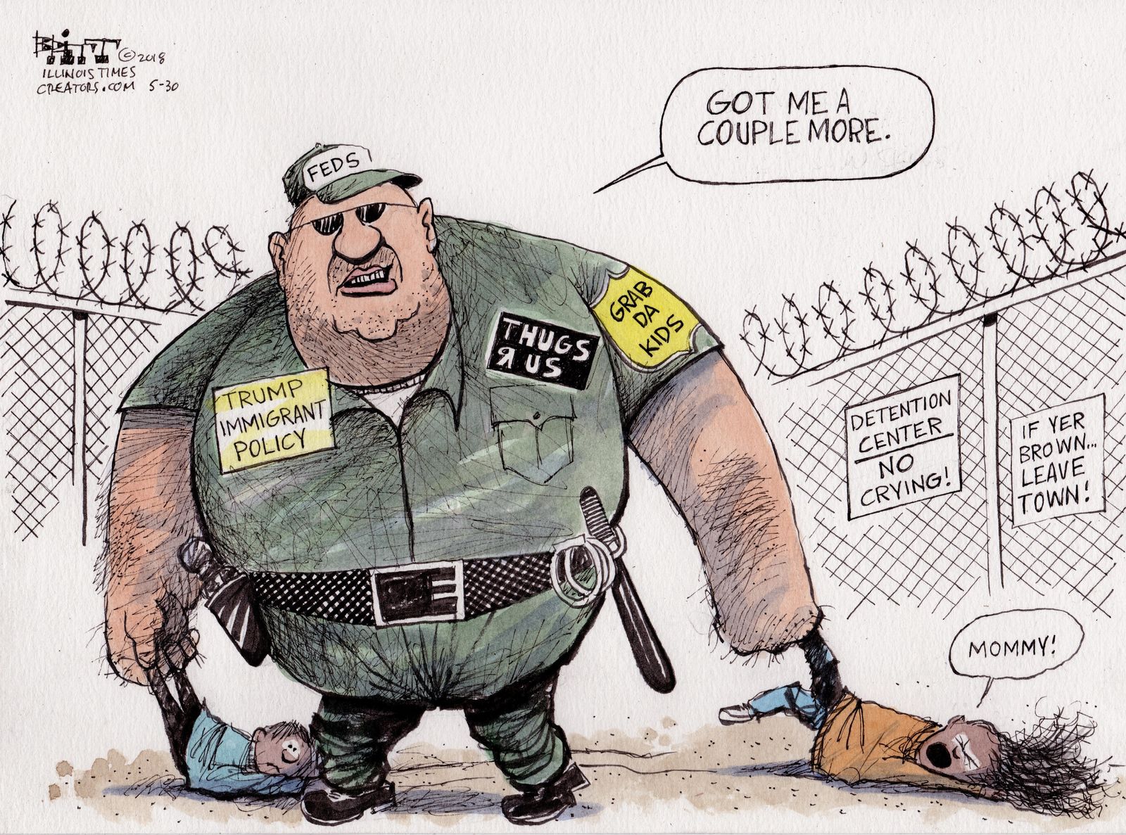 Political Cartoon U.s Trump Immigration Children Family Separation 