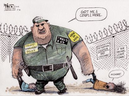 Political Cartoon U.S Trump immigration children family separation