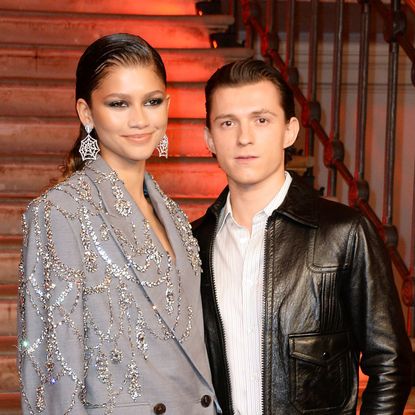 Zendaya and T&ocirc;m Holland attend the photo call for Spider-Man: No Way Home
