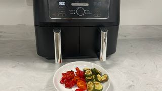 Mediterranean vegetables cooked in the Ninja Foodi MAX Dual Zone Air Fryer AF400UK