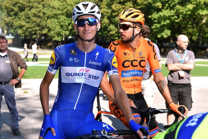 Mikkel Honor&eacute; racing in Quick-Step colours for the first time, as a stagiaire at the 2018 Brussels Cycling Classic