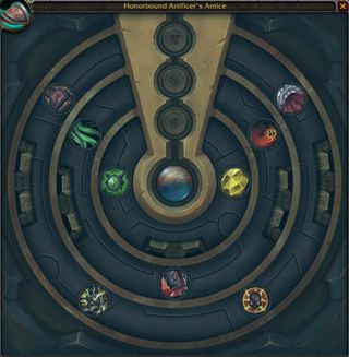 This is how Azerite Armor works, with each circle containing a choice of traits to lock in.