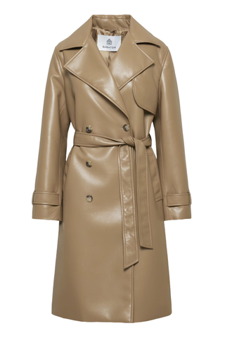 Babaton Tabloid Trench Coat in Unreal Leather