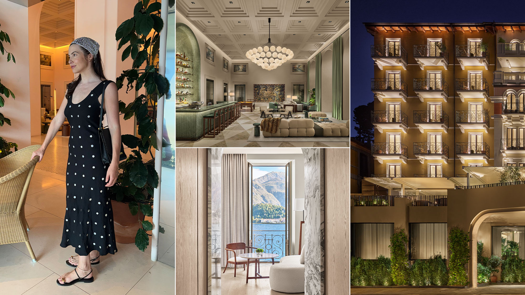 collage of images of The Lake Como EDITION and kat collings who what wear editor in chief