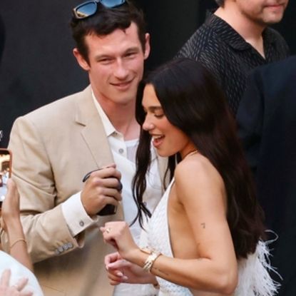 Dua Lipa and Callum Turner at their wedding welcome party