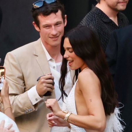 Dua Lipa and Callum Turner at their wedding welcome party