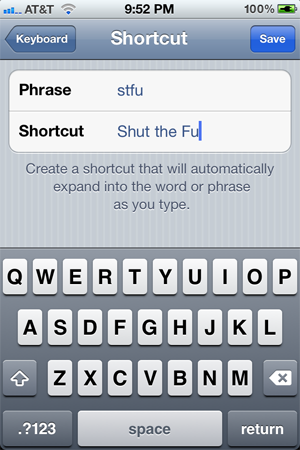 User-Defined Keyboard Shortcuts