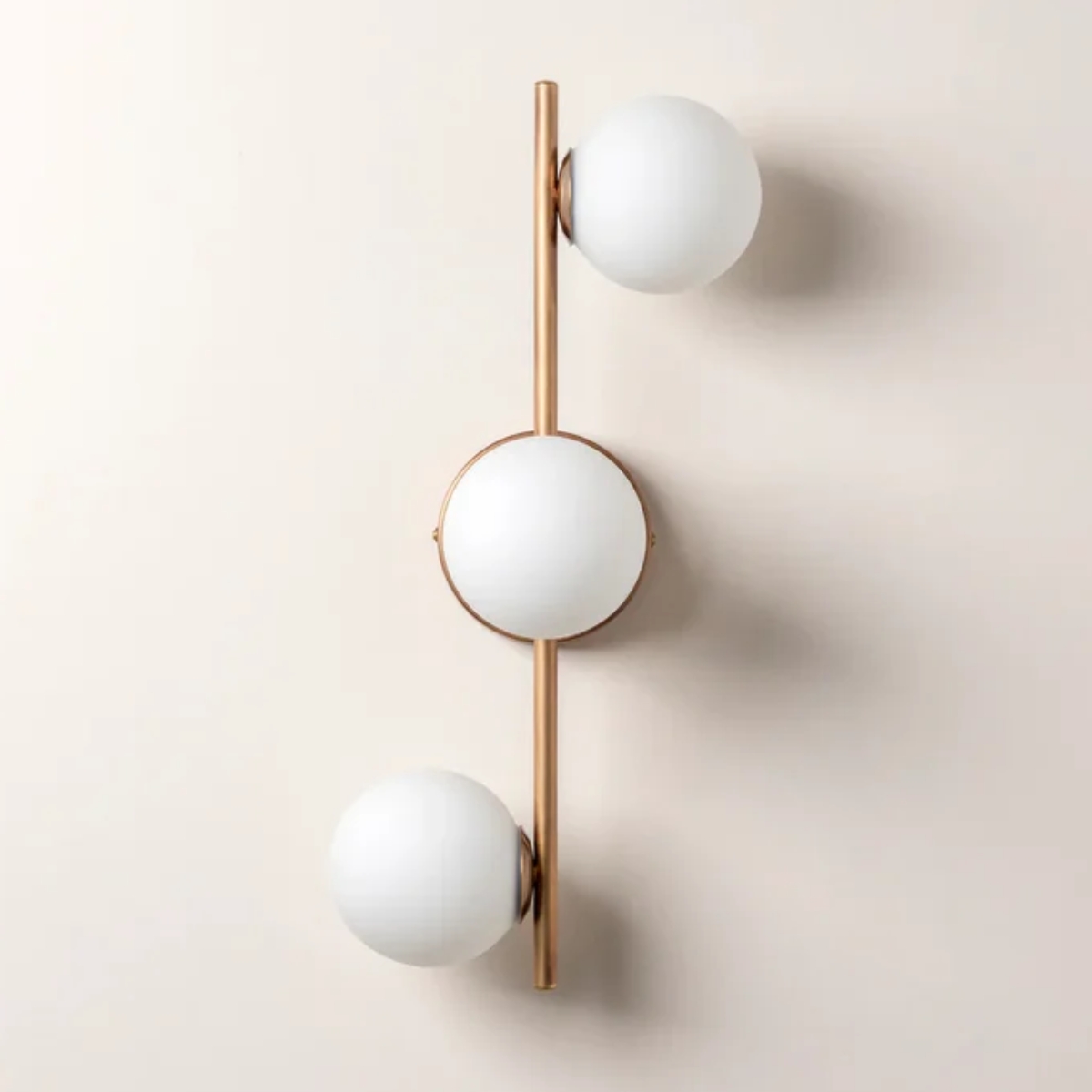 Lights&Lamps, Coro - 3 Light Aged Brass and Opal Ceiling / Wall