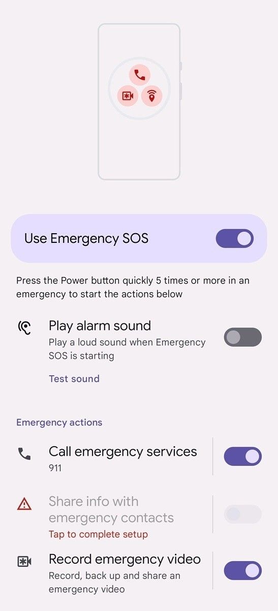 Pixel Personal Safety Emergency Sos