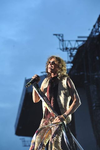 Steven Tyler onstage at Download Festival on June 13, 2010 at Donington Park.
