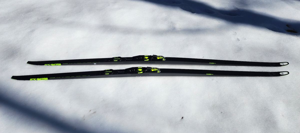 Fischer RCS Skate Plus skis on snow