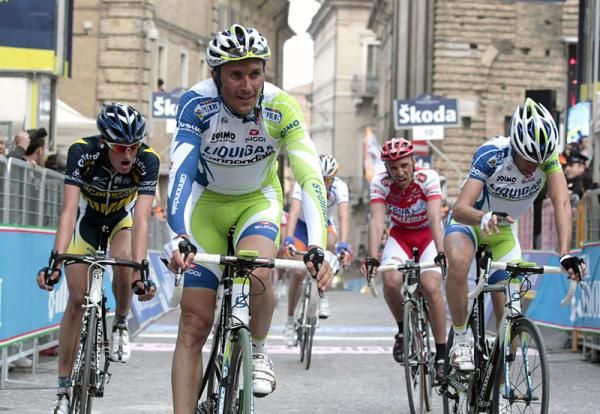 Ivan Basso (Liquigas - Cannondale) at the finish in Macerata.