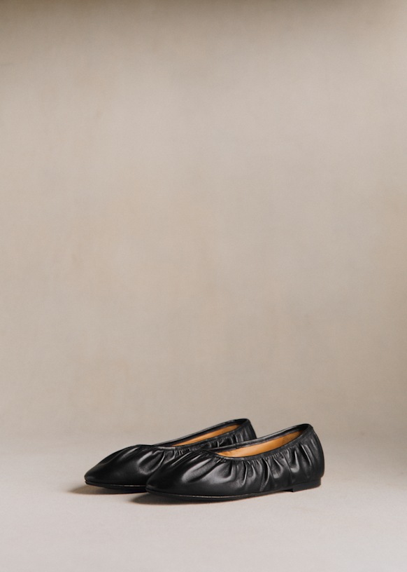 Irina Ballerinas - Smooth Black - Smooth Ovine Leather - S&eacute;zane