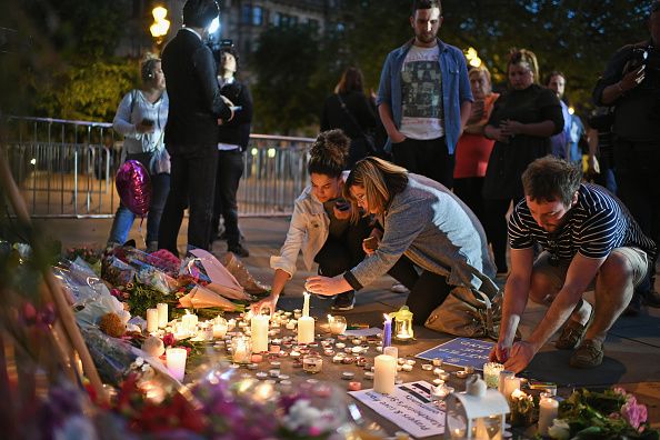 Manchester residents at a vigil.