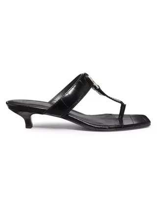 Toteme, Kitten-Heel-Sandalen aus gebundenem Krokodilleder