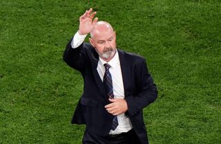Scotland manager Steve Clarke waves after the opening match of Euro 2024 between Germany and Scotland in Munich, Germany.