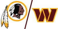 Washington Commanders logo and Redskins logo