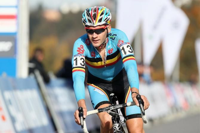 Gianni Vermeersch (Belgium) crosses the finish line in 2nd place for the U23 men's 'cross World Cup in Tabor