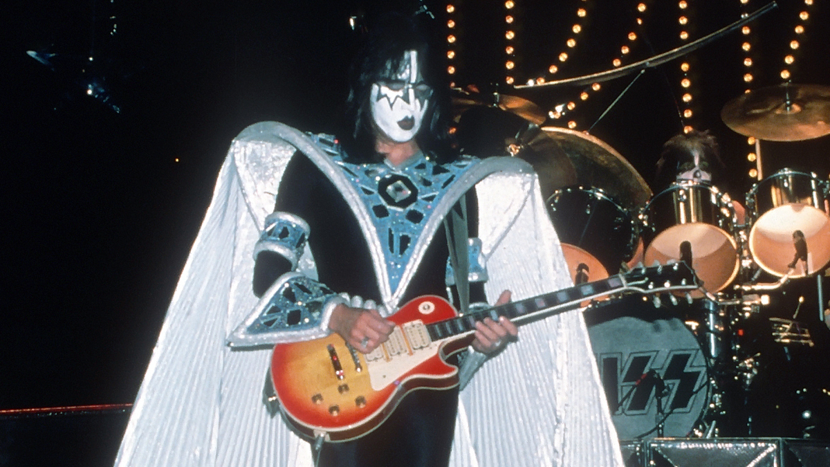 Ace Frehley performs onstage with Kiss at Madison Square Garden in New York City on July 25, 1979
