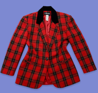 Depop, Vintage Red Plaid Blazer ( $58