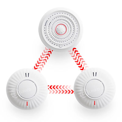 set of three smoke alarms