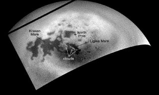 Titan Northern Polar Clouds (Annotated)
