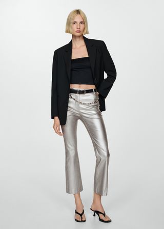 Metallic Flared Trousers