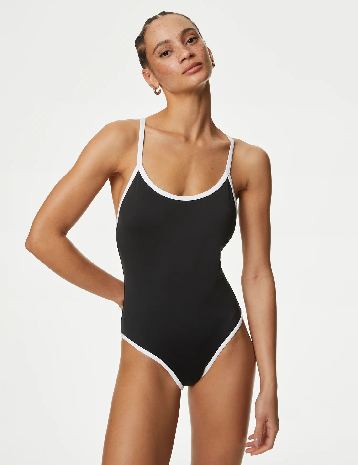 Mark & Spencer, Contrast Scoop Neck Swimsuit