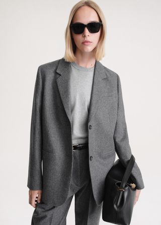 Tailored Suit Jacket Grey Mélange