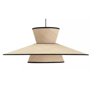 rattan tiered pendant shade