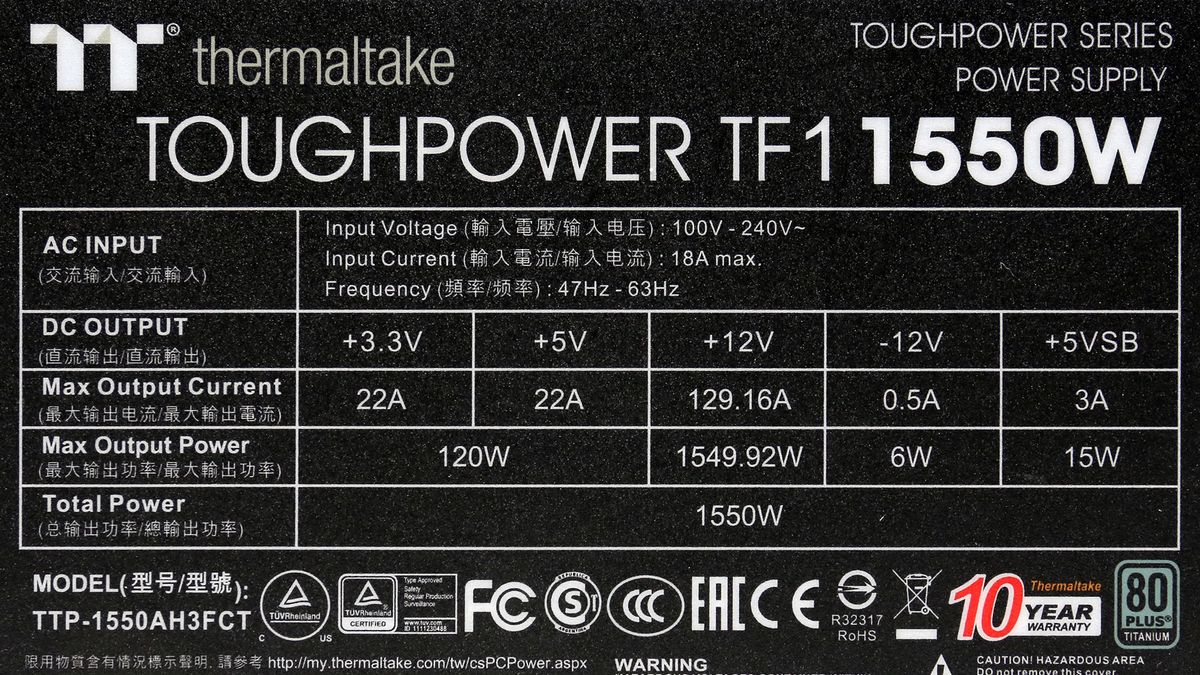 Thermaltake ToughPower TF1 1550W